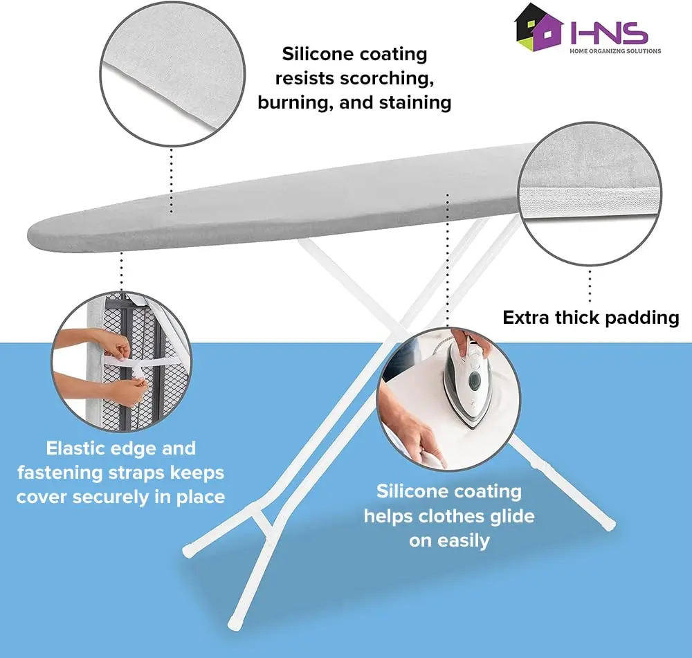 HOLDN’ STORAGE Ironing Board Cover 15 x 54 | Silicone-Coated, Scorch-Resistant, Tightly Fitted - view 5
