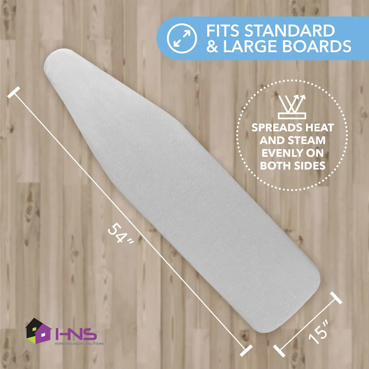 HOLDN’ STORAGE Ironing Board Cover 15 x 54 | Silicone-Coated, Scorch-Resistant, Tightly Fitted - view 3