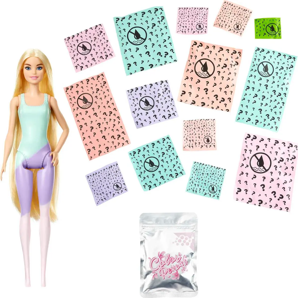 Barbie Color Reveal Sunshine & Sprinkles Doll & Accessories | 25 Surprises, Water & Color Change (100 words) - view 5