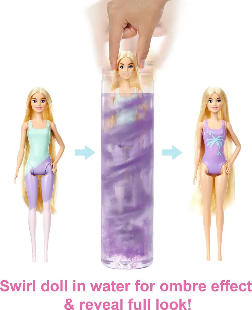 Barbie Color Reveal Sunshine & Sprinkles Doll & Accessories | 25 Surprises, Water & Color Change (100 words) - view 2