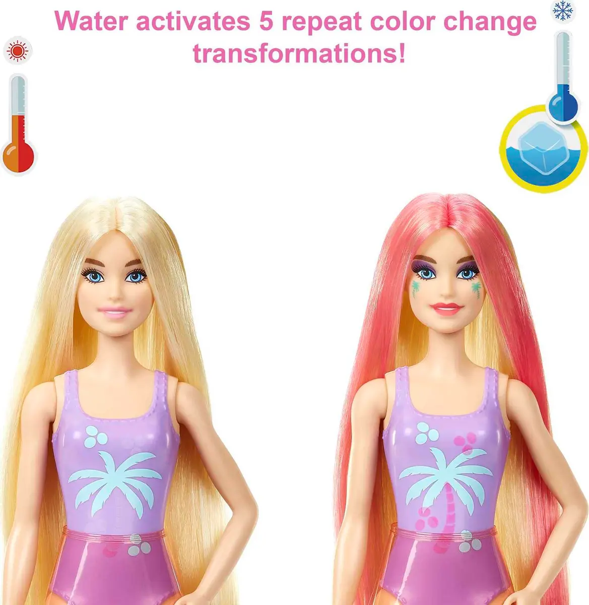 Barbie Color Reveal Sunshine & Sprinkles Doll & Accessories | 25 Surprises, Water & Color Change (100 words) - view 3