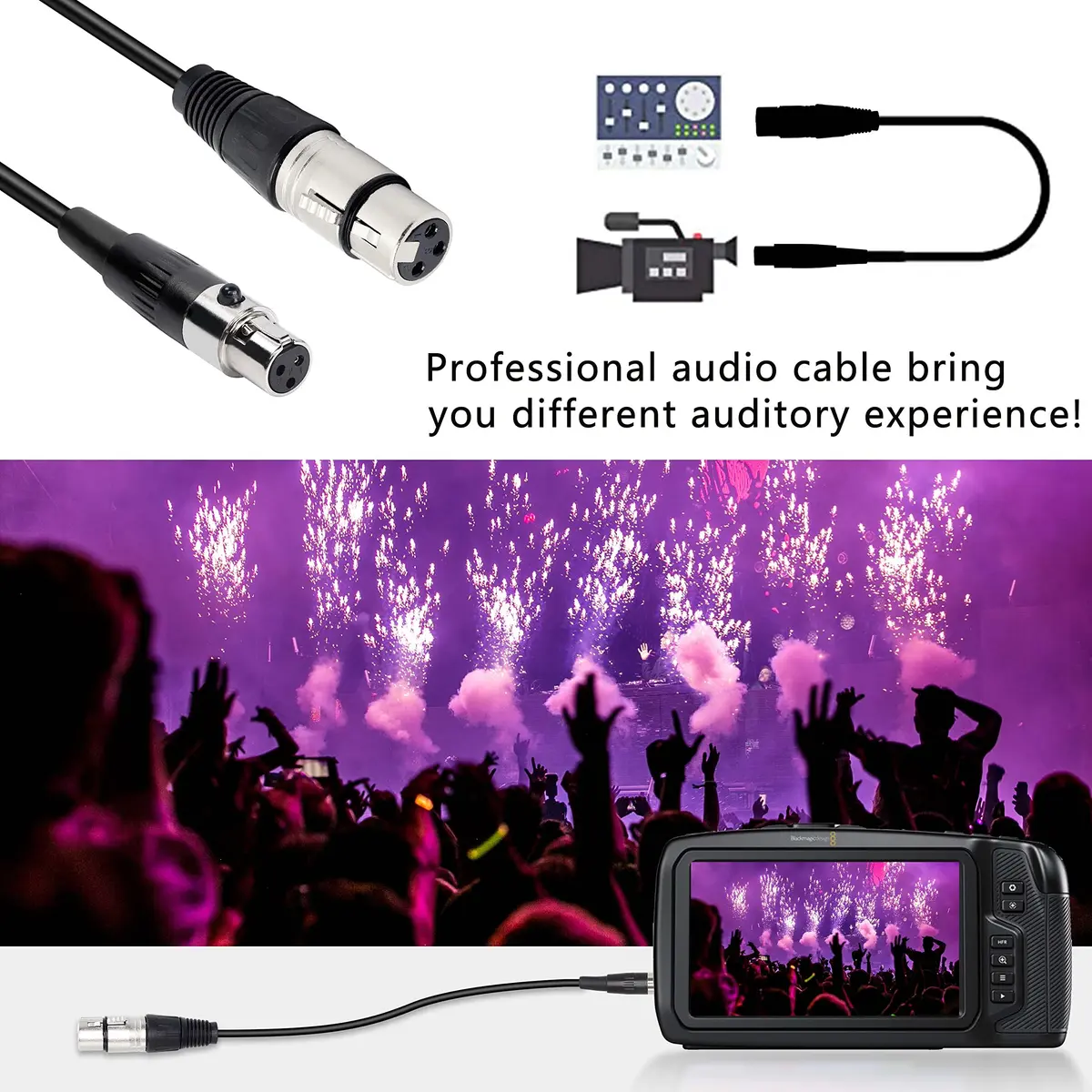 XMSJSIY Mini Female XLR to XLR Female Audio Cable Adapter 3 Pin | High-Quality Signal Transmission - view 6