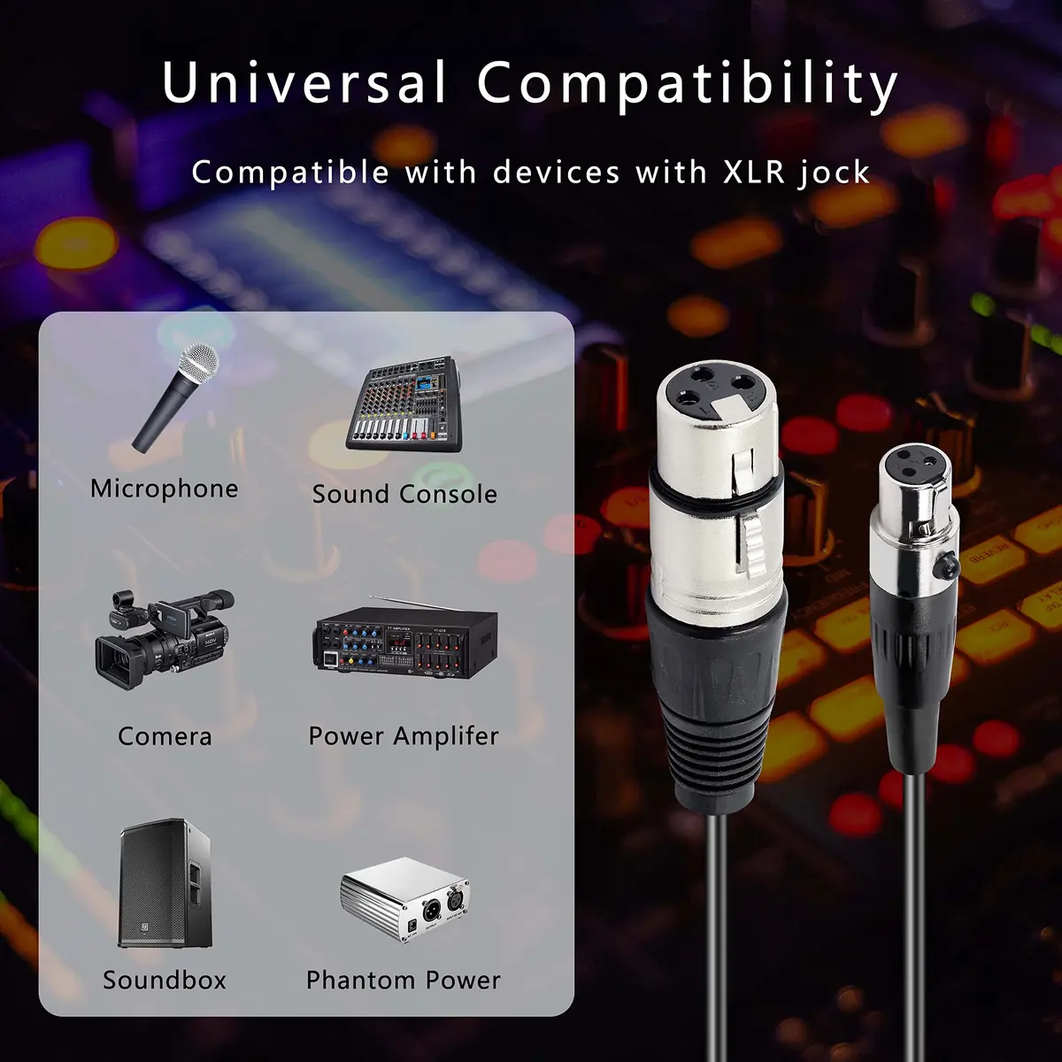 XMSJSIY Mini Female XLR to XLR Female Audio Cable Adapter 3 Pin | High-Quality Signal Transmission - view 7
