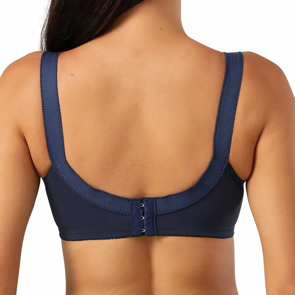 TELIMUSSTO Women's Floral Lace Bra Plus Size Full Coverage Non Wired Non Padded 48I Blue - view 3