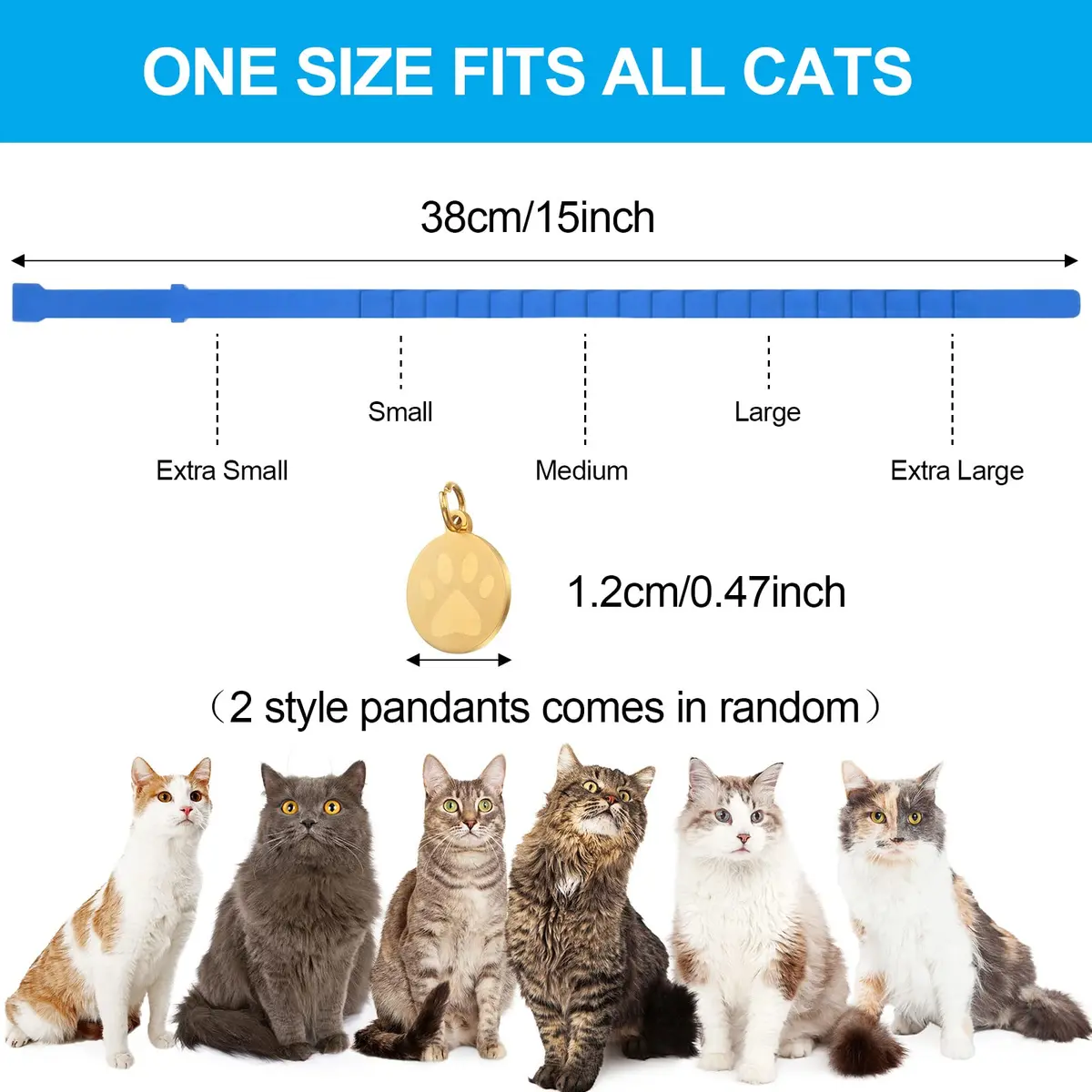 Weewooday 4pcs Cat Calming Collar with Pheromones, 38cm (15 Inches) | Reduces Anxiety & Aggression - view 5
