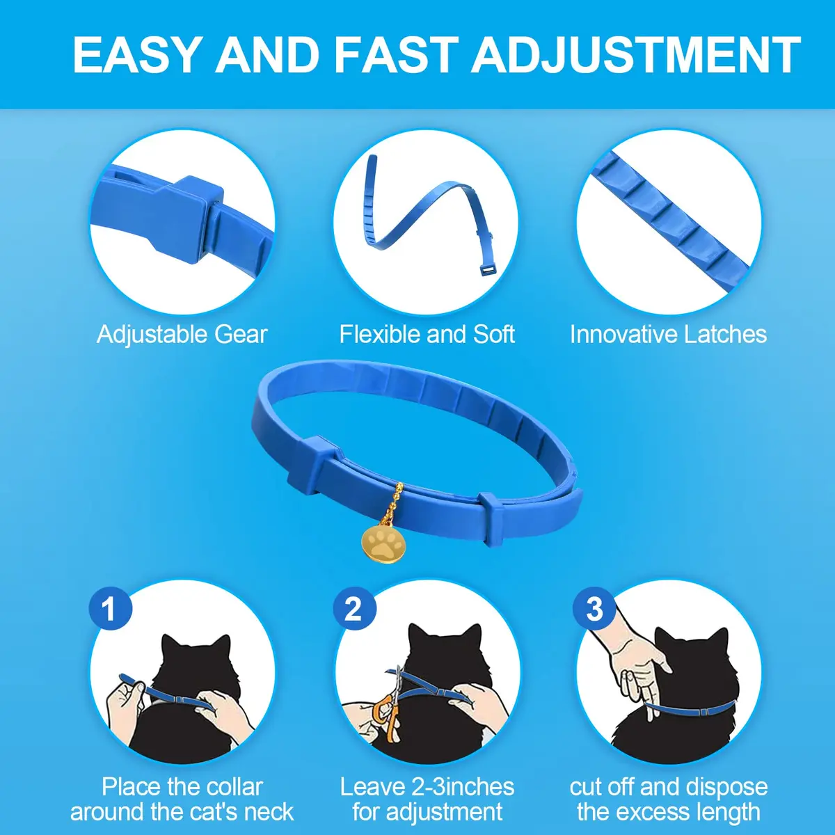 Weewooday 4pcs Cat Calming Collar with Pheromones, 38cm (15 Inches) | Reduces Anxiety & Aggression - view 6