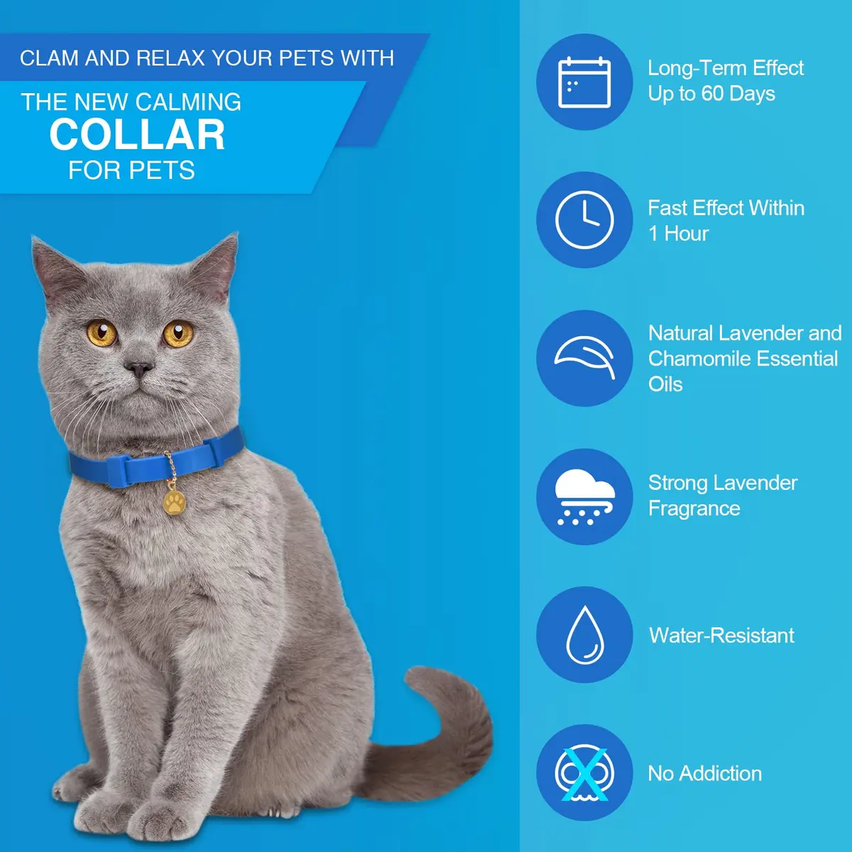 Weewooday 4pcs Cat Calming Collar with Pheromones, 38cm (15 Inches) | Reduces Anxiety & Aggression - view 3
