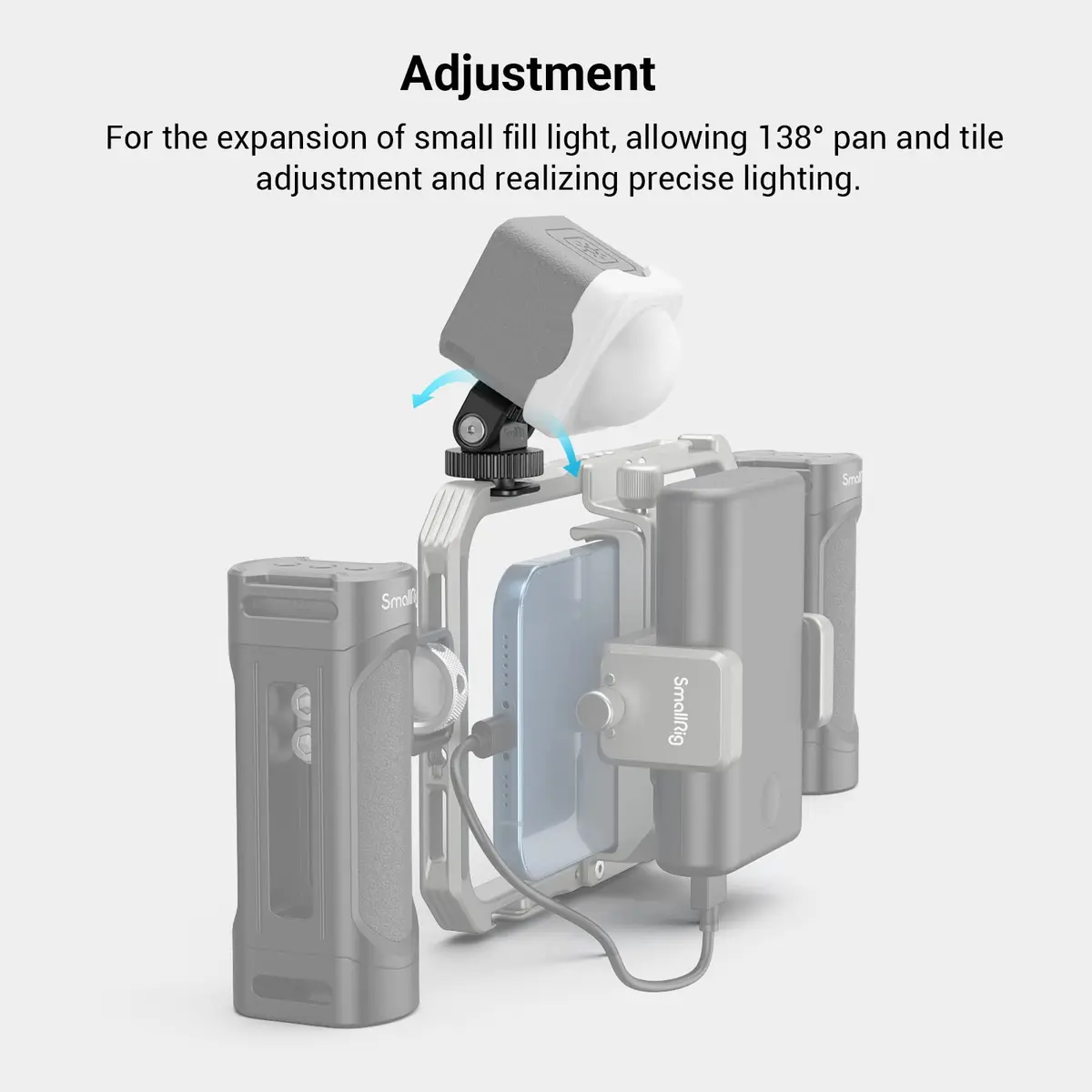 SmallRig Mini Ball Head Cold Shoe Mount Adapter with 1/4"-20 Thread | Precise Lighting Adjustment, All-Metal, Compact 20g - view 5