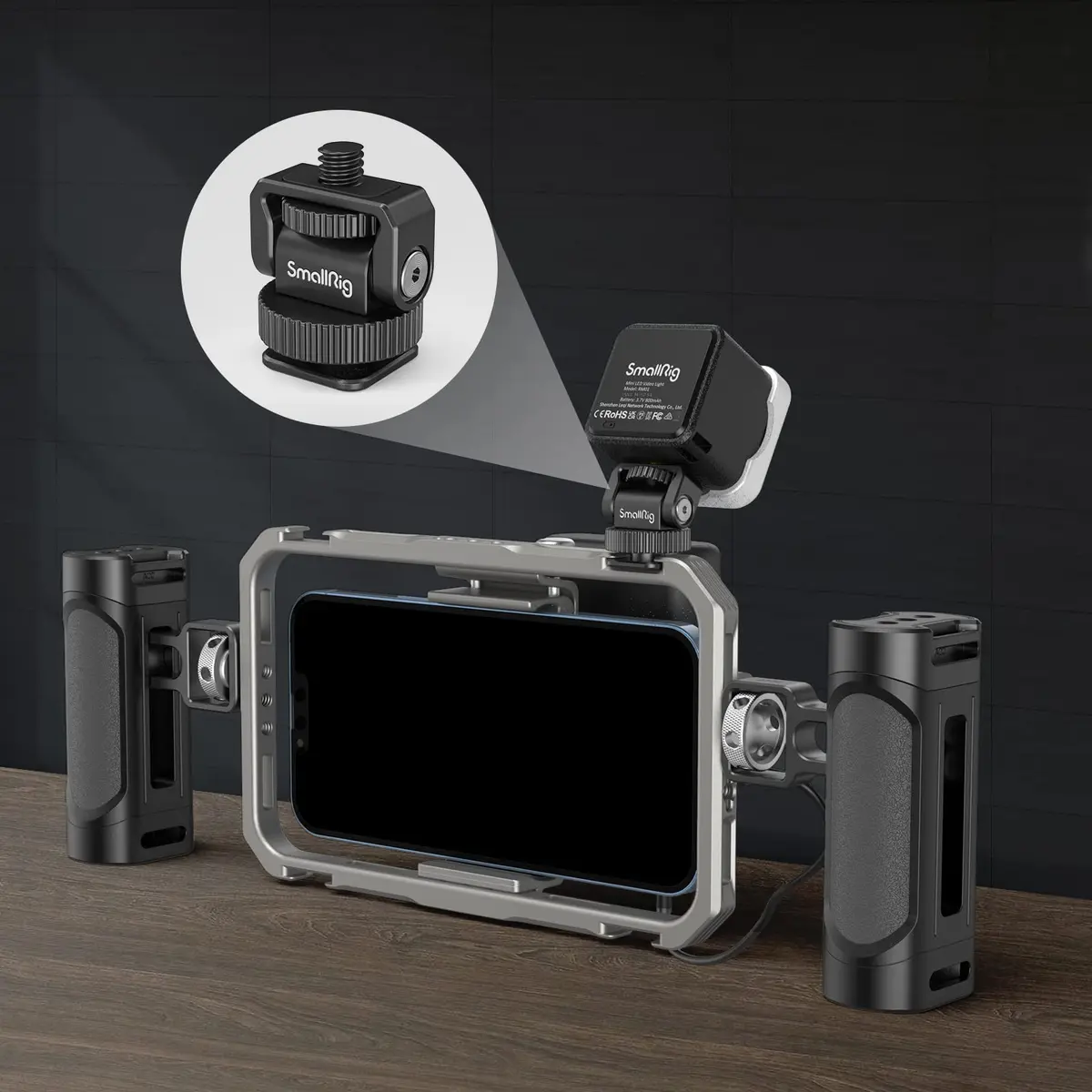 SmallRig Mini Ball Head Cold Shoe Mount Adapter with 1/4"-20 Thread | Precise Lighting Adjustment, All-Metal, Compact 20g - view 6