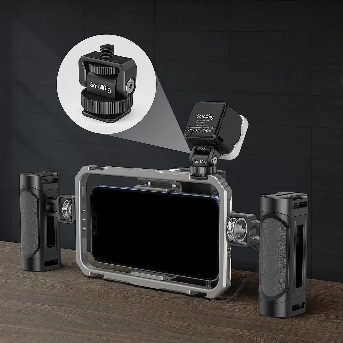 SmallRig Mini Ball Head Cold Shoe Mount Adapter with 1/4"-20 Thread | Precise Lighting Adjustment, All-Metal, Compact 20g - view 2