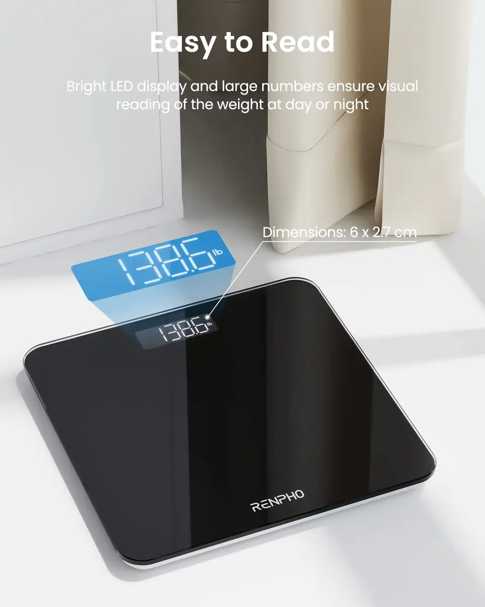 RENPHO Digital Bathroom Scale 180 kg (400 lb) Black | Highly Accurate Precision Sensors - view 2