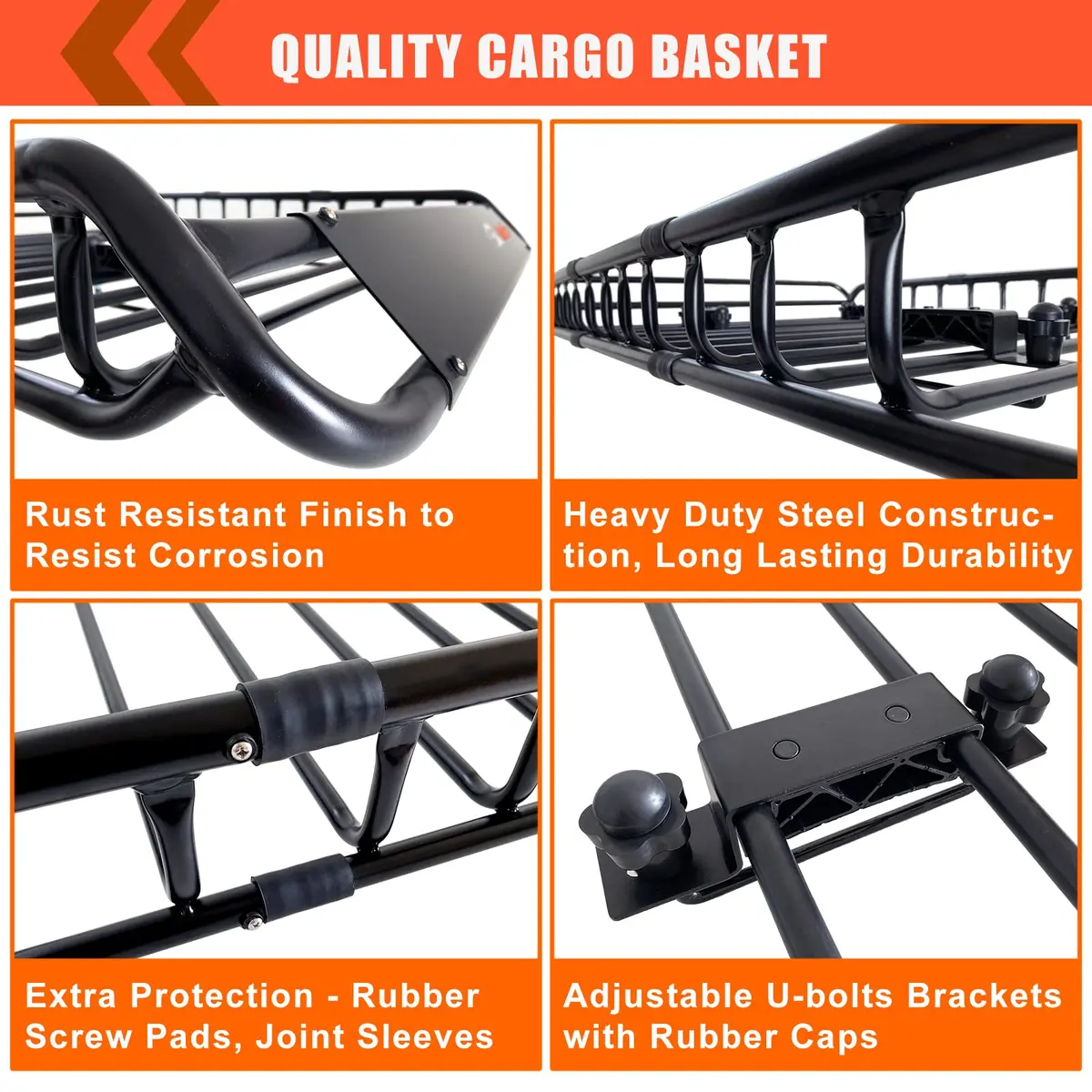 MeeFar Roof Rack Rooftop Cargo Carrier Basket 51"*36"*5" + Waterproof Bag 15 Cu.Ft. - view 5