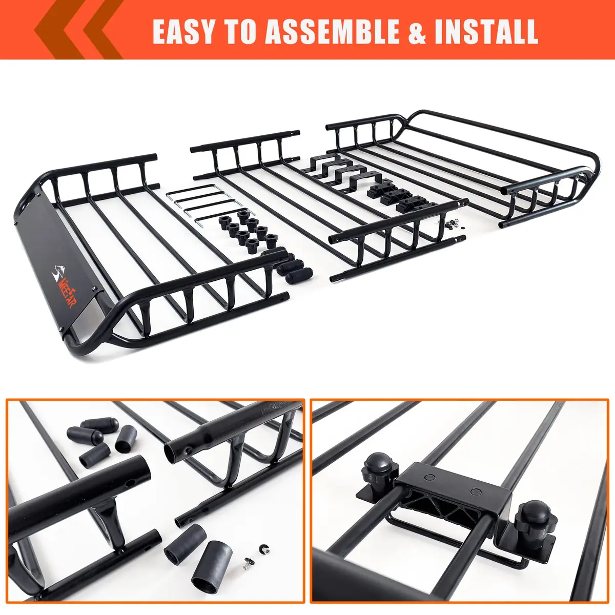 MeeFar Roof Rack Rooftop Cargo Carrier Basket 51"*36"*5" + Waterproof Bag 15 Cu.Ft. - view 7