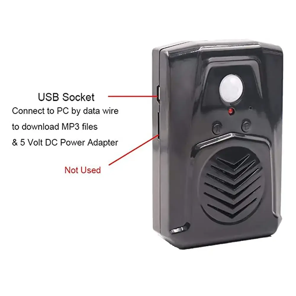 XYszpcgs PIR Motion Sensor Activated Sound Player Speaker Black | 4m (13ft) Detection Range - view 6