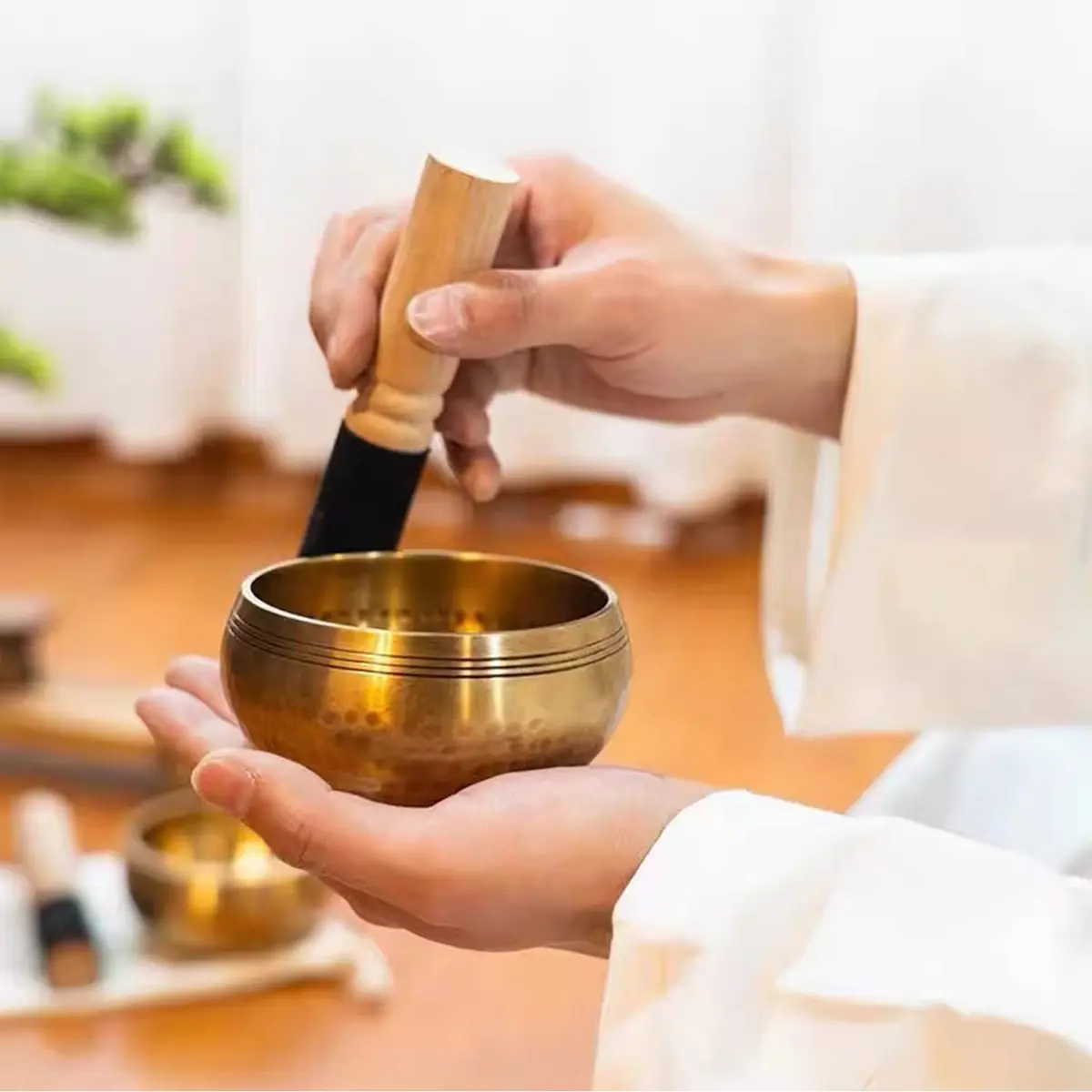 Lgooiin Tibetan Singing Bowls Set, 3.15 inch Handcrafted in Nepal | Chakra & Meditation Tool - view 5