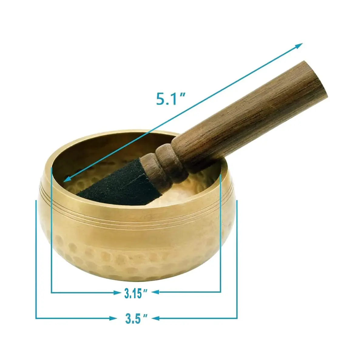 Lgooiin Tibetan Singing Bowls Set, 3.15 inch Handcrafted in Nepal | Chakra & Meditation Tool - view 2