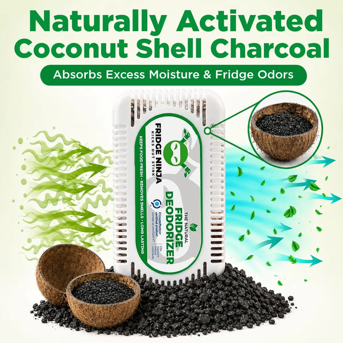 Ellis Harper Fridge Deodorizer 4 Pack | Activated Charcoal Odor Absorber, 240 g, Unscented, Reusable - view 3