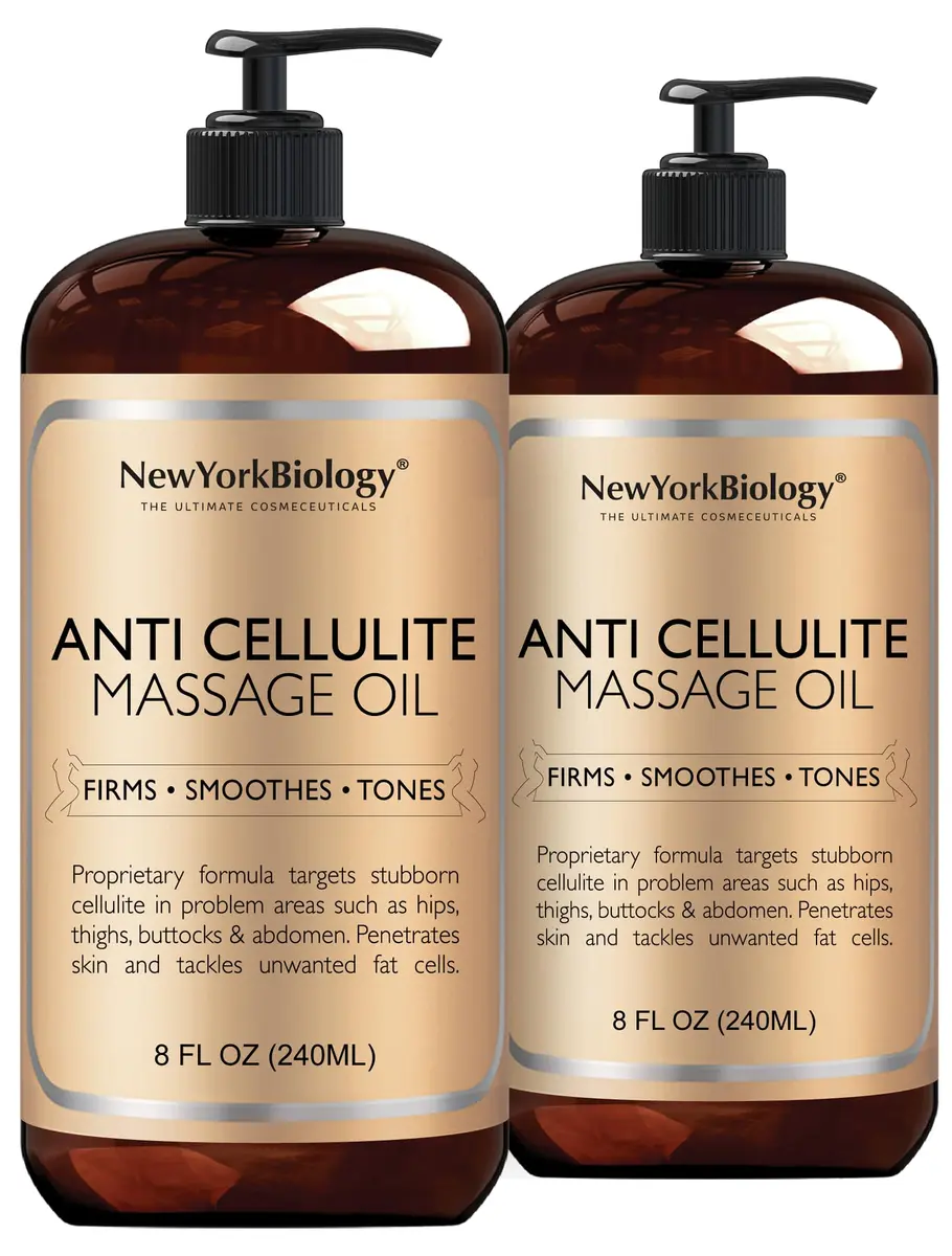 New York Biology Anti Cellulite Massage Oil 16 Fl Oz | Natural Oils for Skin Firming & Hydration - main product image