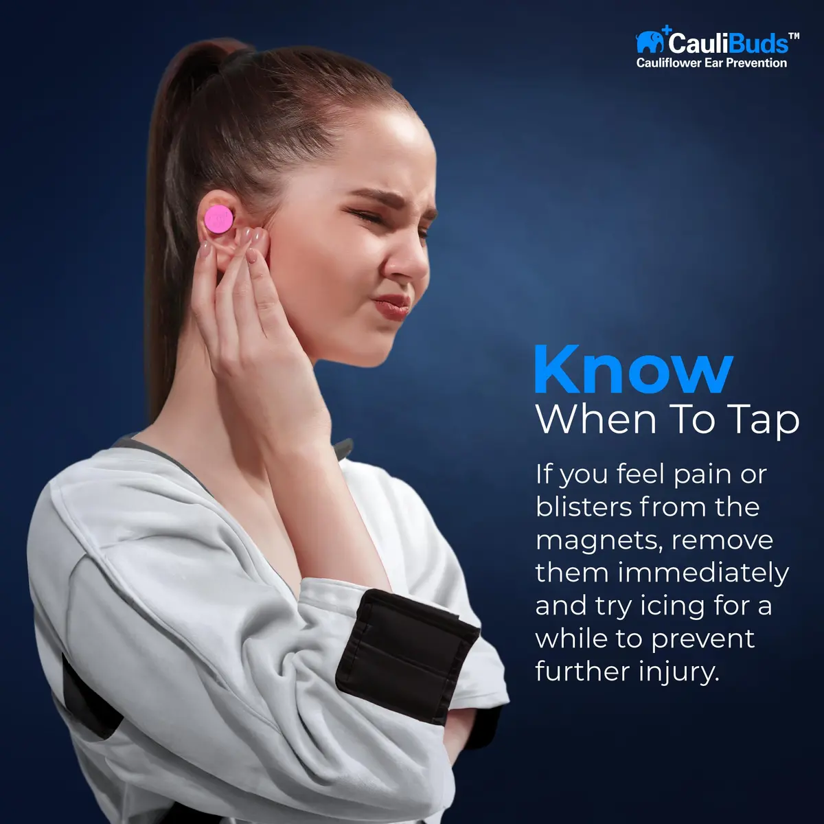 CauliBuds Cauliflower Ear Magnets, Silicone Compression Kit with Multiple Magnet Sizes for BJJ, Wrestling, MMA & Rugby, Use After Ear Draining (Pink) | Discreet, Non-Invasive Ear Recovery Solution - view 5