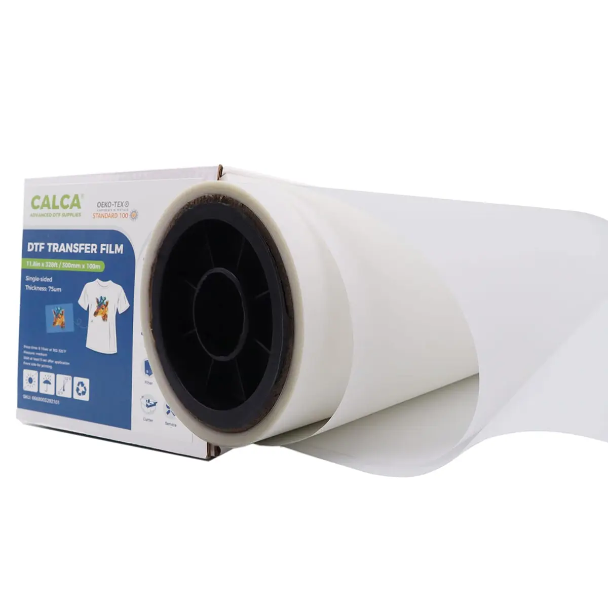 CALCA DTF Transfer Film Roll 11.8" x 328FT | Premium Hot Peel PET Heat Transfer Paper for T-Shirts - main product image