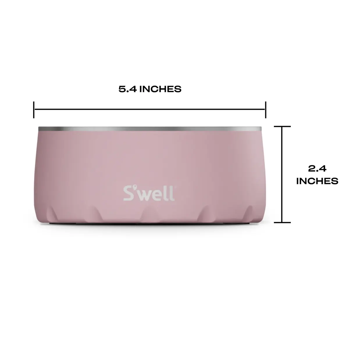 S'well Stainless Steel Pet Bowl 16oz (470ml) Pink Topaz | Non-Slip Base for Dogs - view 4