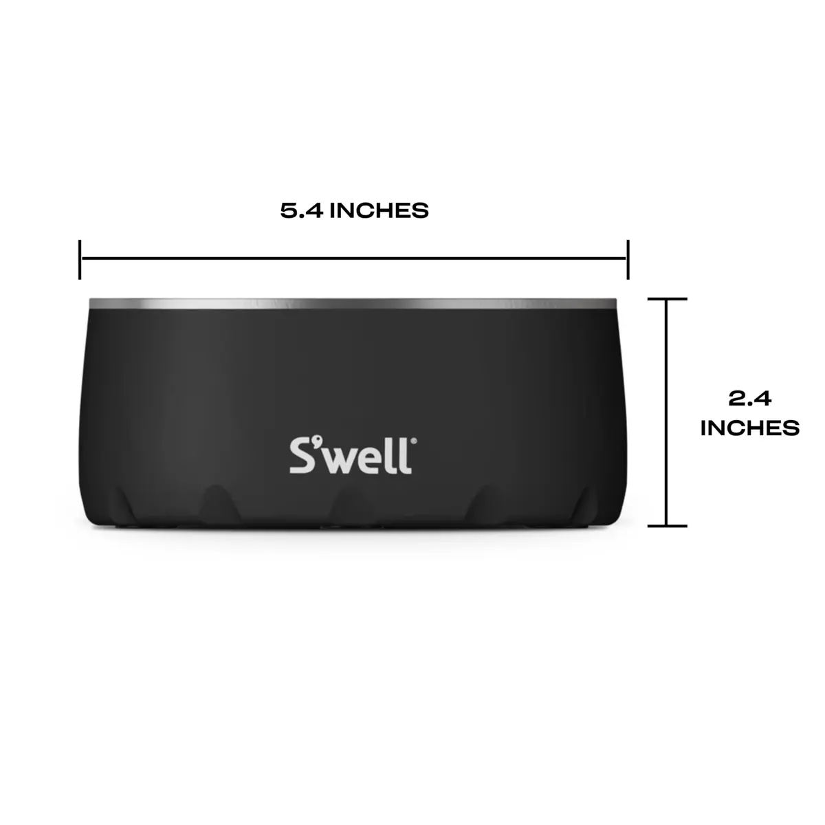 S'well Stainless Steel Pet Bowl 16oz (470ml) Onyx | Durable Non-Slip Dog Food & Water Dish - view 4