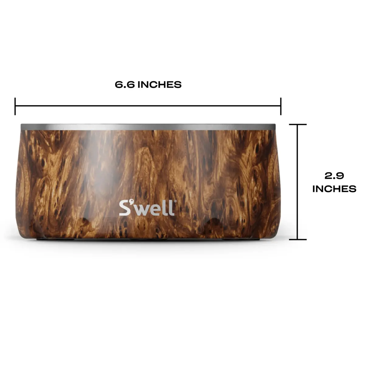 S'well Stainless Steel Pet Bowl 32oz (950ml) Teakwood | Non-Slip Base for Dogs - view 4