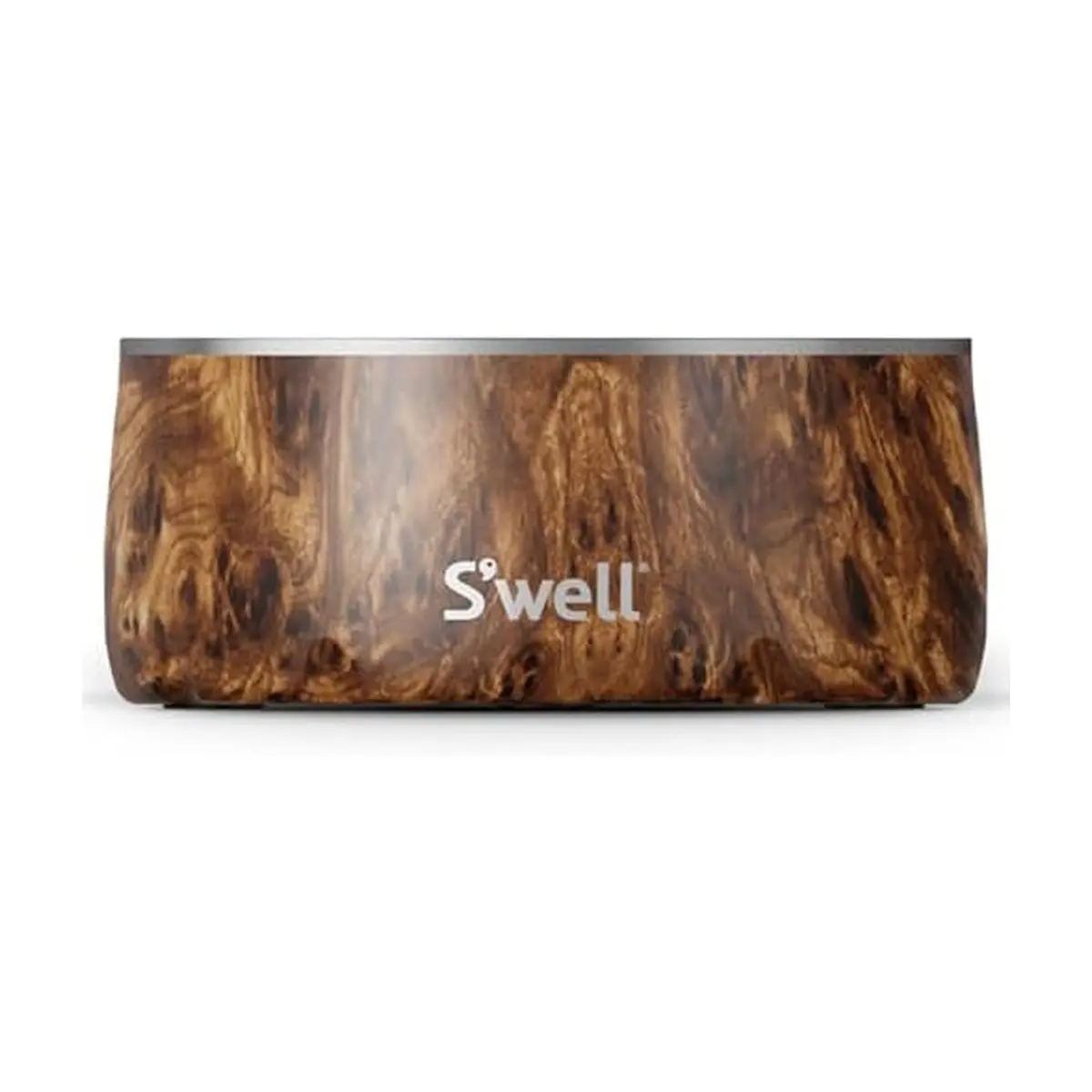 S'well Stainless Steel Pet Bowl 16oz (470ml) Teakwood | Non-Slip Base for Dogs - main product image