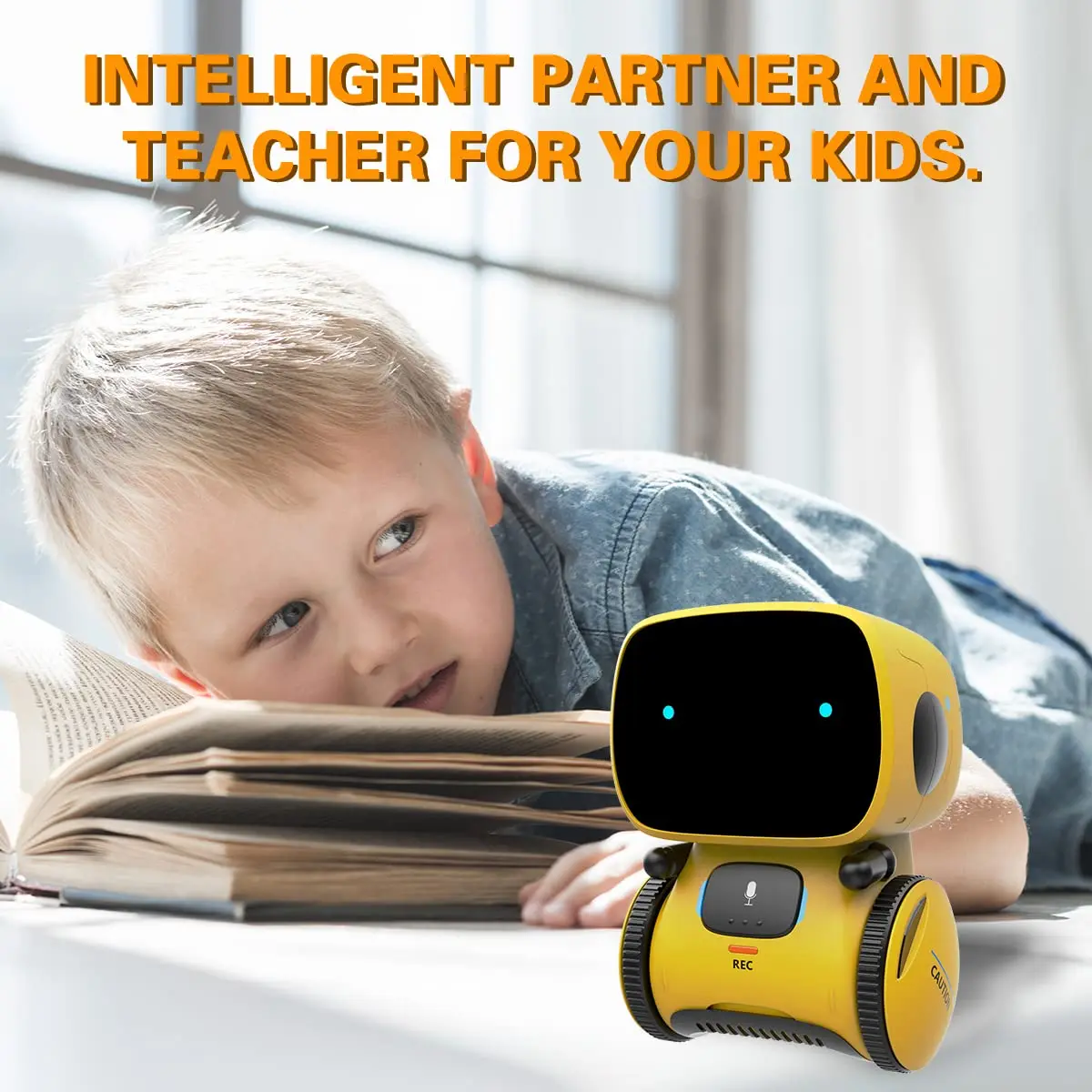 98K Kids Robot Toy for Girls and Boys | Touch & Voice Control, Compact & Safe (3.75 in x 3.75 in x 5.11 in) - view 6
