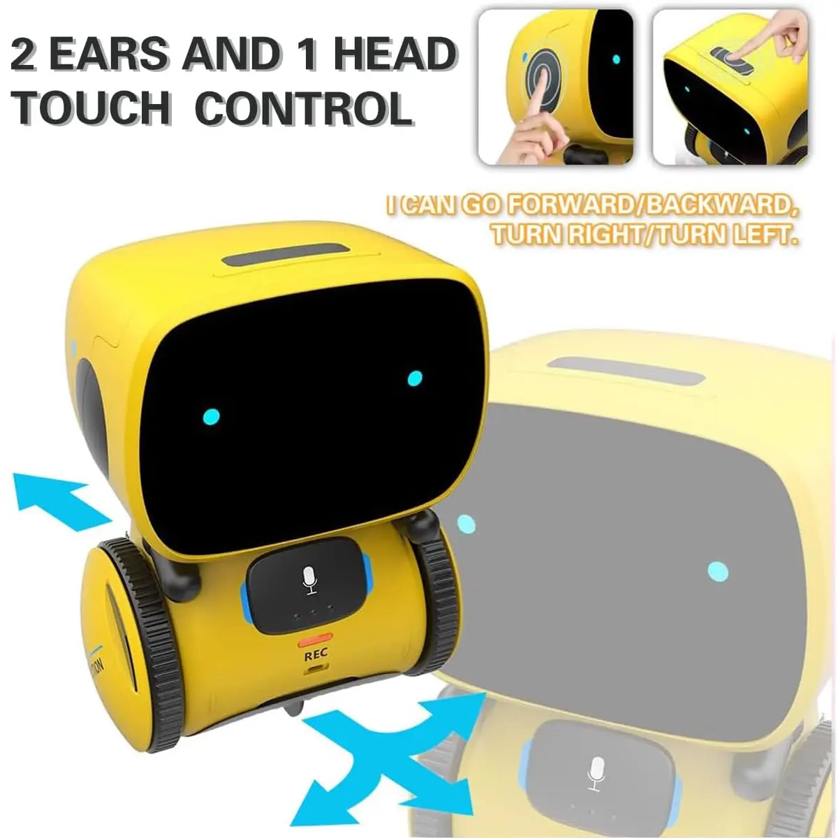 98K Kids Robot Toy for Girls and Boys | Touch & Voice Control, Compact & Safe (3.75 in x 3.75 in x 5.11 in) - view 2
