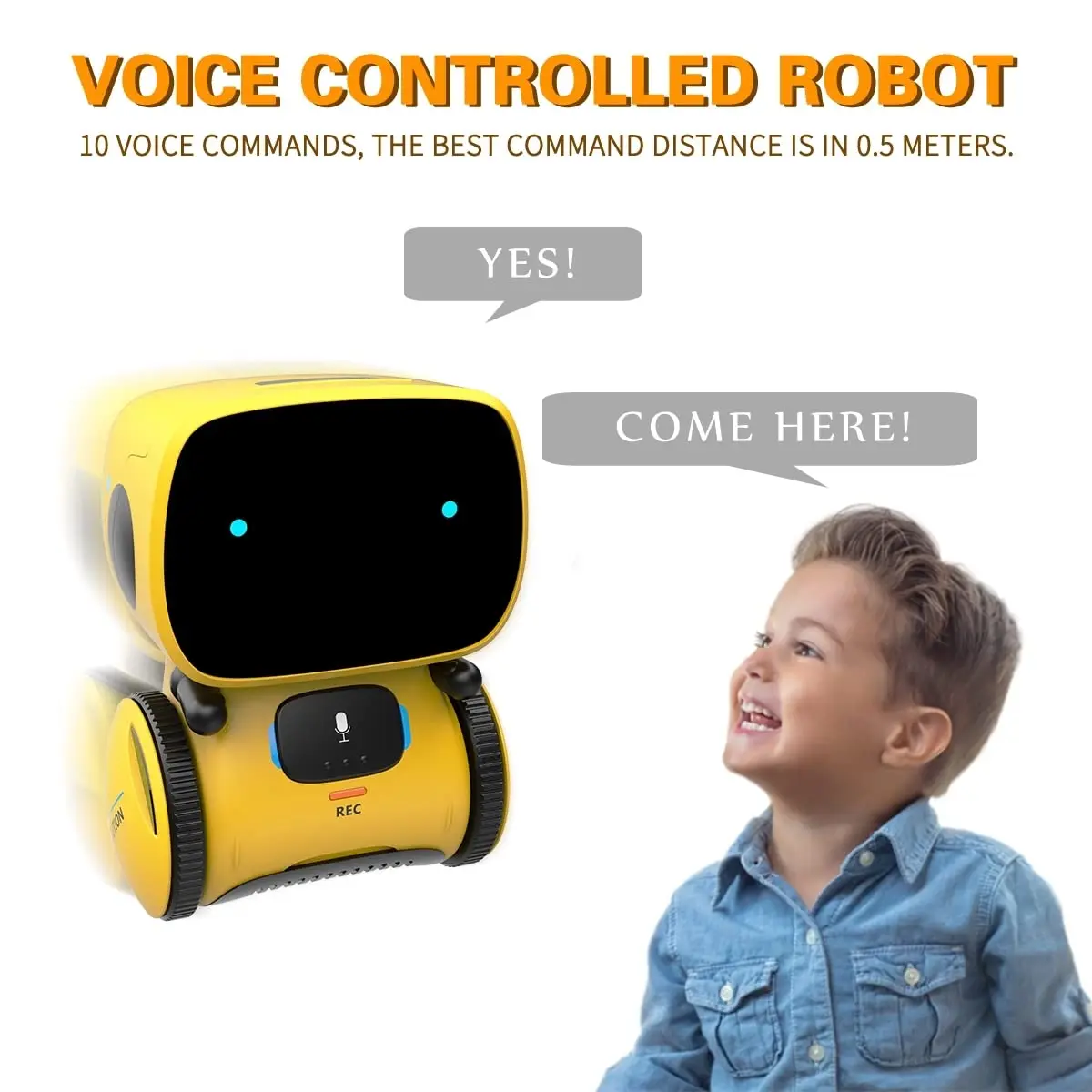 98K Kids Robot Toy for Girls and Boys | Touch & Voice Control, Compact & Safe (3.75 in x 3.75 in x 5.11 in) - view 3