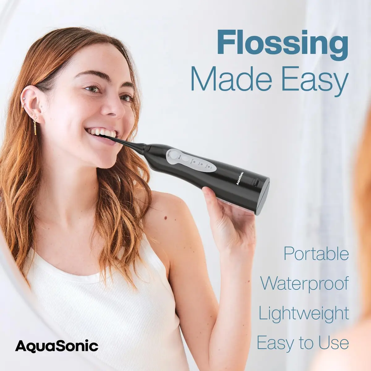 AquaSonic Aqua Flosser Cordless Rechargeable Water Flosser 500ml (16.9 Fl Oz) | Dentist Recommended for Deep Cleaning - view 2