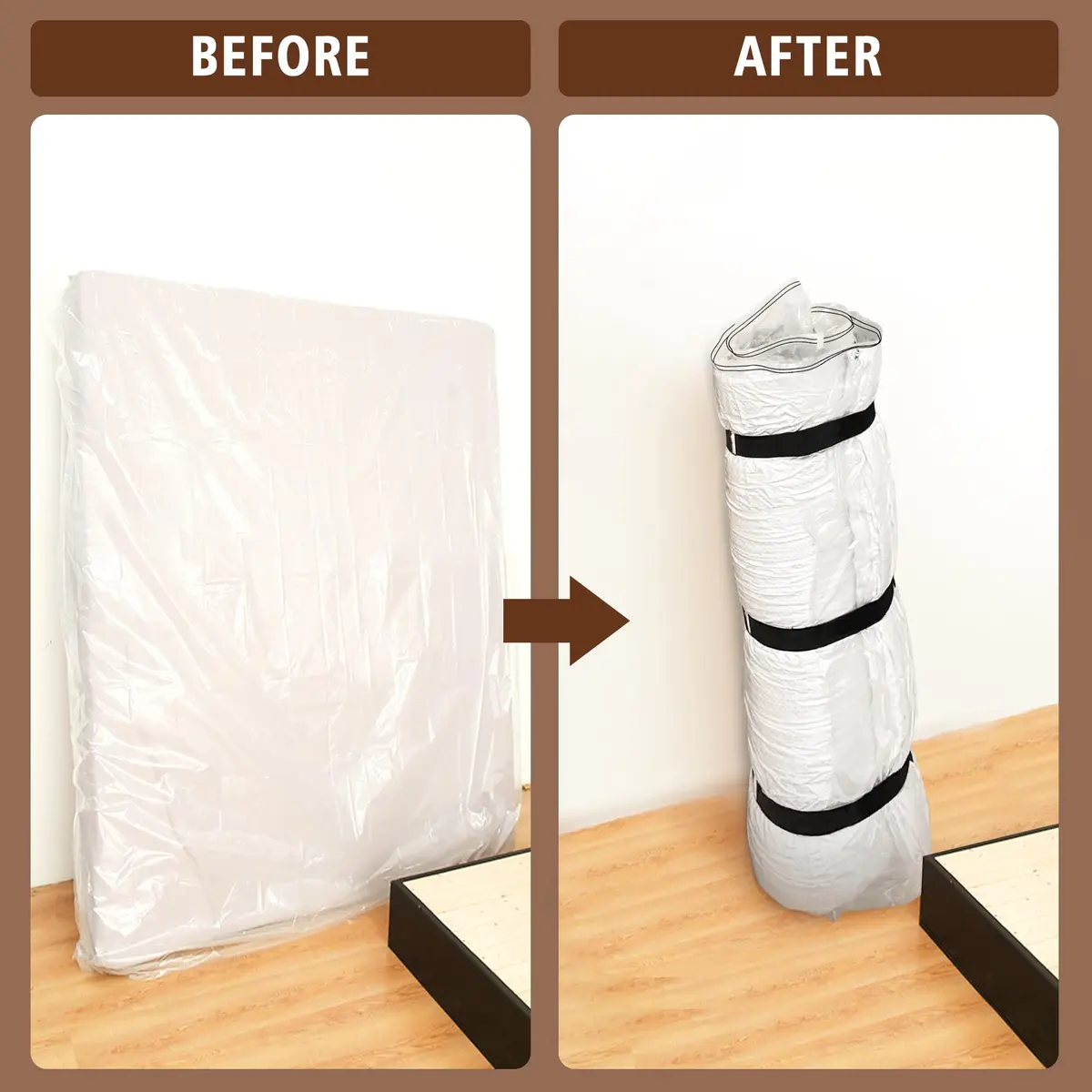 VacPack Twin Mattress Vacuum Bag for Moving Storage Shipping | Heavy Duty 4 Mil Plastic (Twin) - view 5