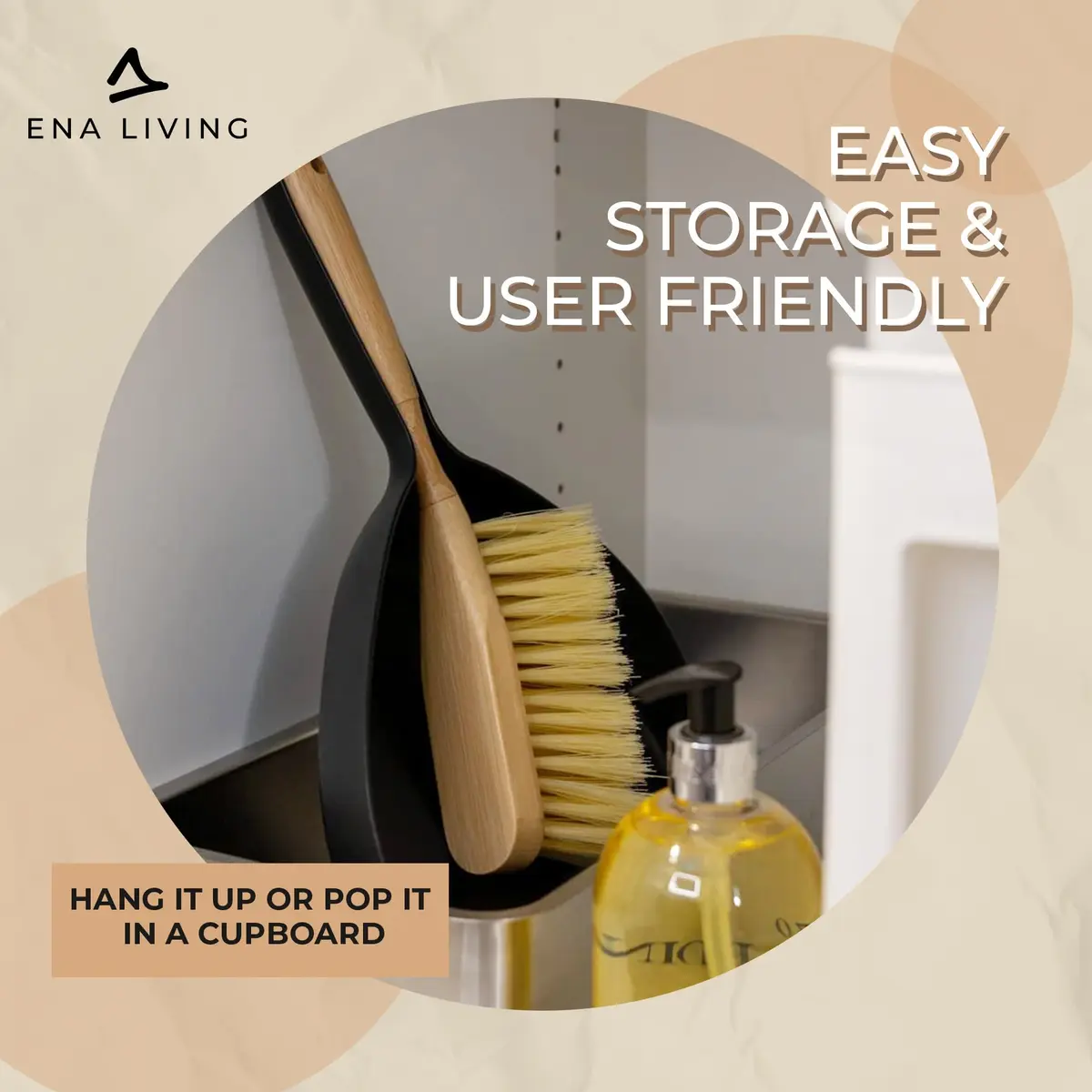 ENA Living Bamboo Dust Pan & Brush Set, Portable Household Cleaning Tool, Sturdy & Effective Dust Pan, Bamboo Sweeping Brush - Standard - view 5