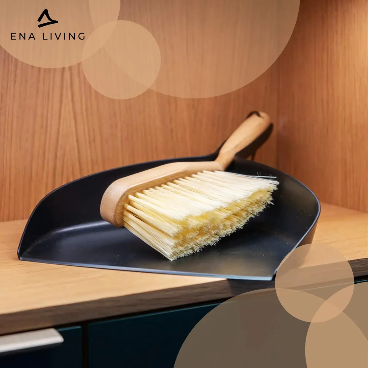 ENA Living Bamboo Dust Pan & Brush Set, Portable Household Cleaning Tool, Sturdy & Effective Dust Pan, Bamboo Sweeping Brush - Standard - view 6