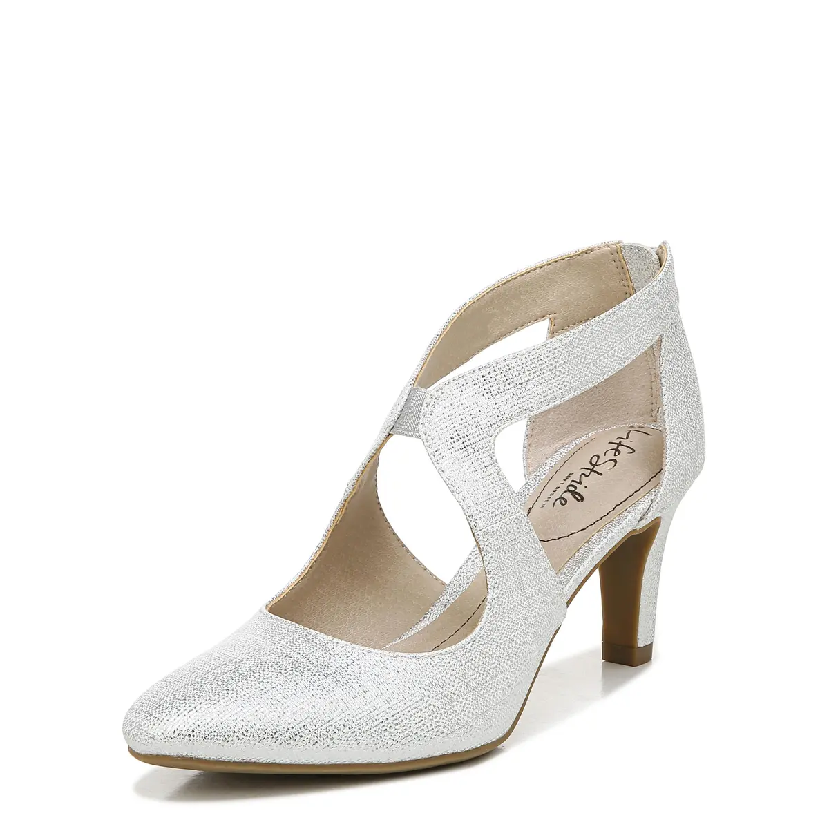 LifeStride Giovanna 2 Pump Silver 9 Wide | Elegant Comfort with 2.75 inch Heel - main product image