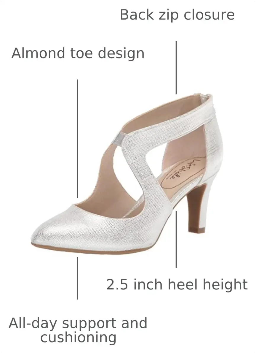 LifeStride Giovanna 2 Pump Silver 9 Wide | Elegant Comfort with 2.75 inch Heel - view 3