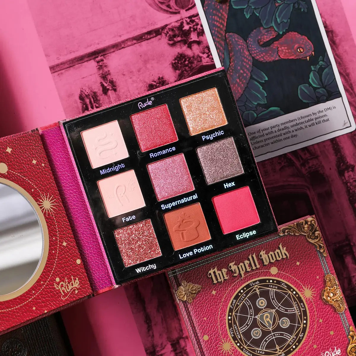RUDE Spell Book Eyeshadow Palette | Matte & Shimmer Shades for Mystical Looks | Vegan, Cruelty-Free, Paraben-Free Makeup [Lust] - view 2