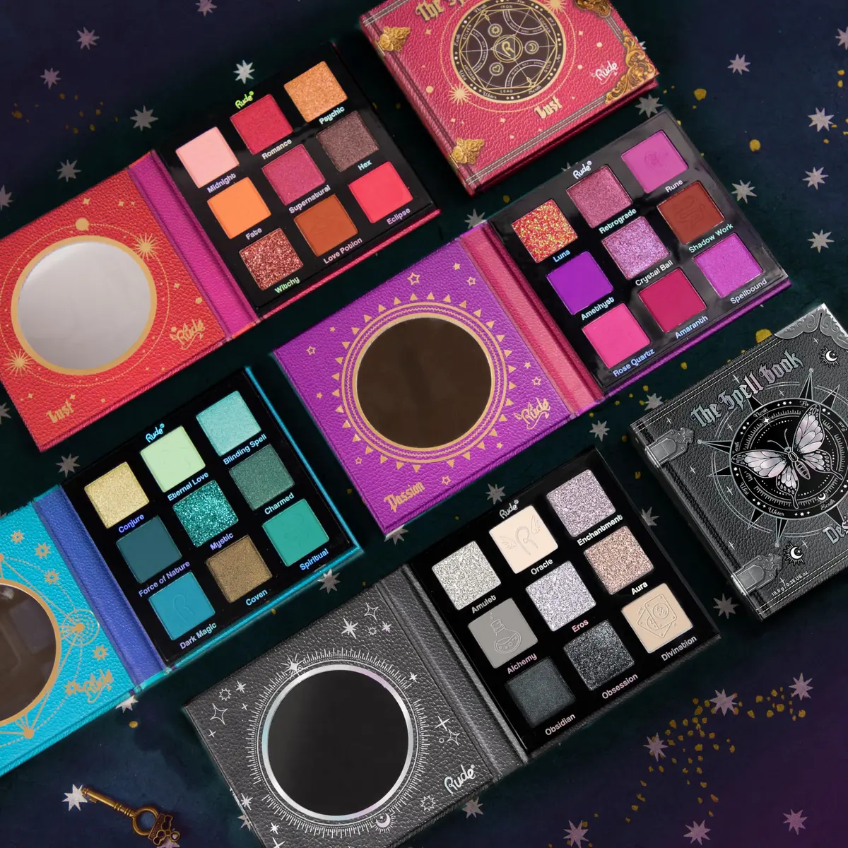 RUDE Spell Book Eyeshadow Palette | Matte & Shimmer Shades for Mystical Looks | Vegan, Cruelty-Free, Paraben-Free Makeup [Lust] - view 4