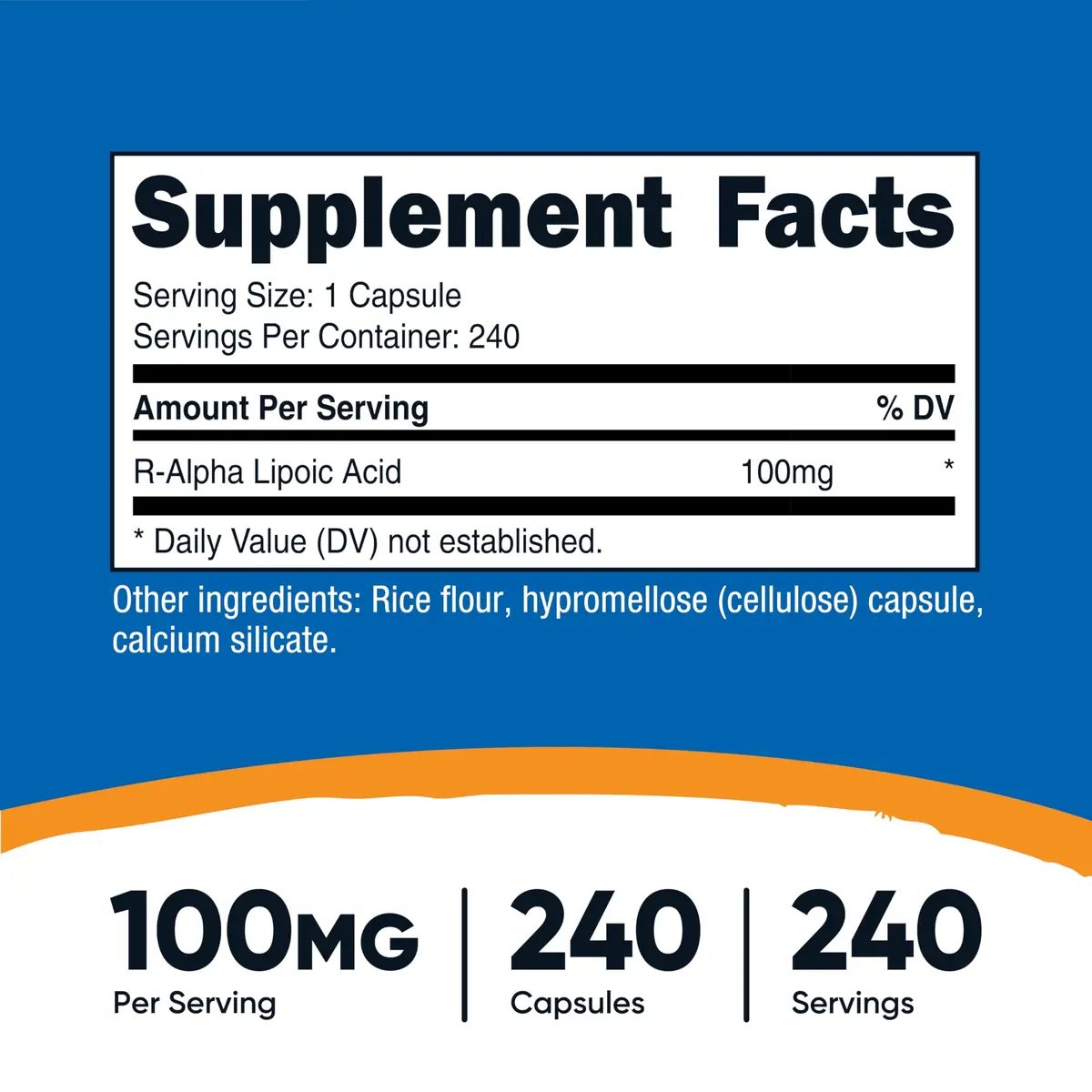 Nutricost R-Alpha Lipoic Acid 100mg | Vegan, Gluten-Free, Non-GMO Supplement - view 2