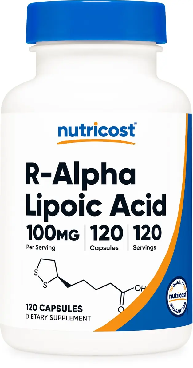 Nutricost R-Alpha Lipoic Acid 100mg | Vegetarian, Gluten-Free Supplement for Adults - main product image