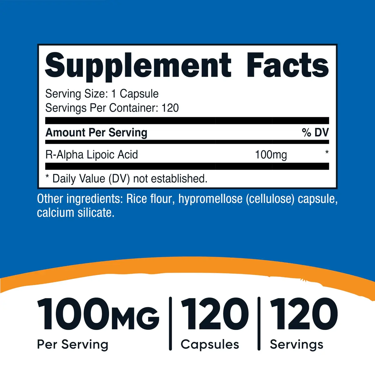 Nutricost R-Alpha Lipoic Acid 100mg | Vegetarian, Gluten-Free Supplement for Adults - view 2