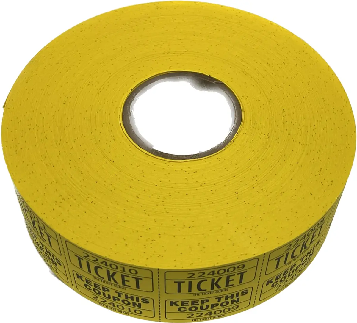 The Ticket Gurus Large Number Raffle 50/50 Tickets 2000/roll Yellow | Fundraiser Ticket Roll with Consecutive Numbering - view 2