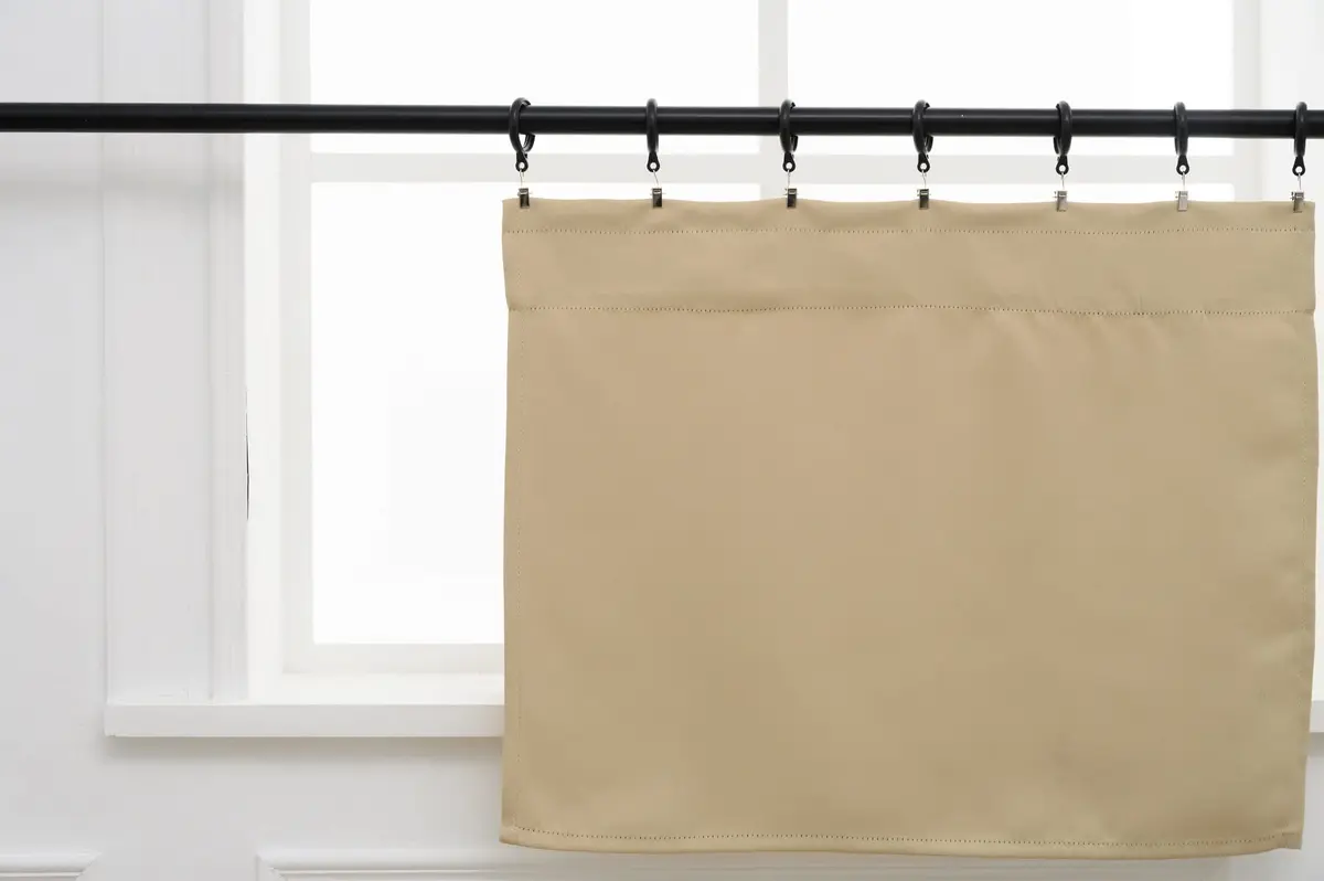 Pickluc Rod Pocket Tier Curtain - Half Blackout for Kitchen & Bathroom | 30"W x 24"L Beige, 2 Panels - view 3