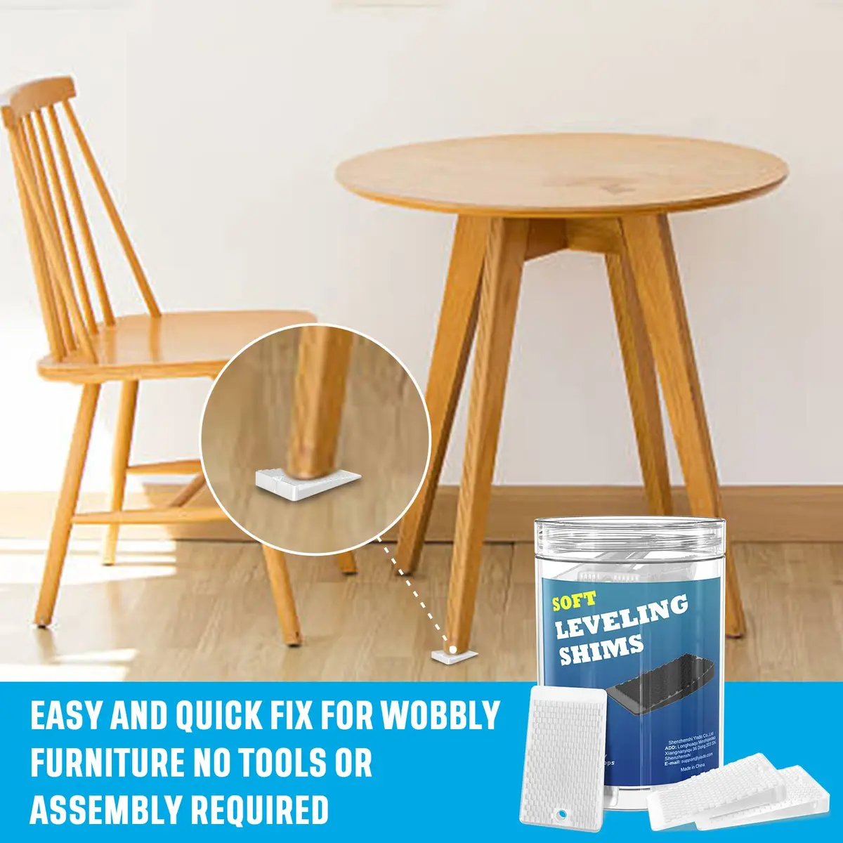 YARKOR Furniture Levelers 32 Pieces Jar 2" | Rubber Non-Slip Wedges for Home & Restaurant - view 2