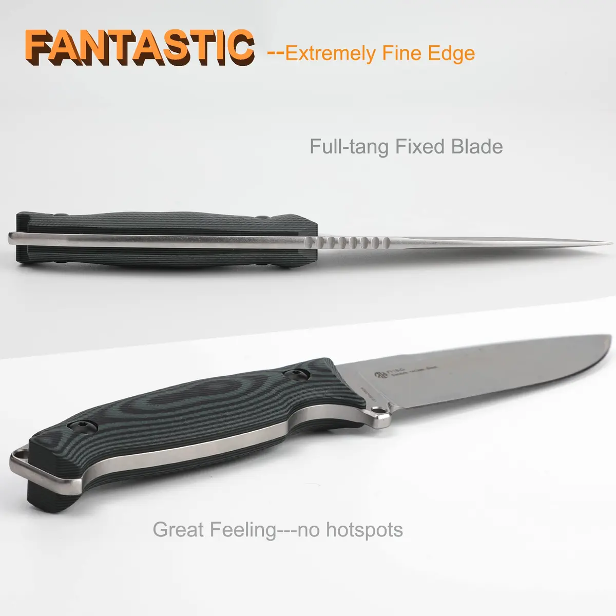 Ruike 14C28N Camping Fixed Blade Knife with Sheath, Full Tang, G10, Bushcraft | 4.3" Drop Point Blade, Corrosion-Resistant Steel - view 5