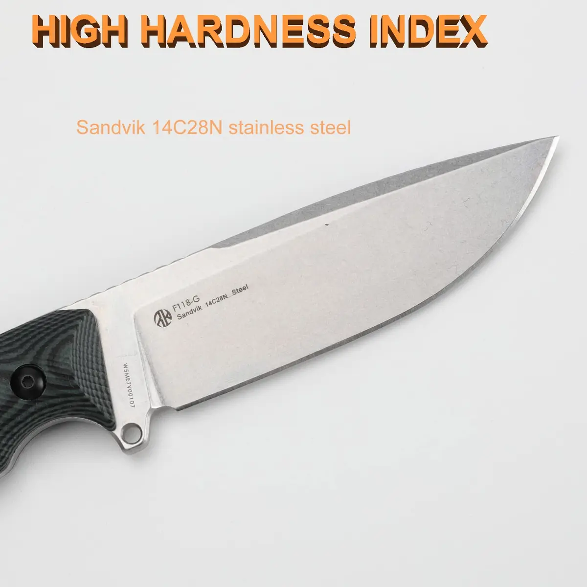 Ruike 14C28N Camping Fixed Blade Knife with Sheath, Full Tang, G10, Bushcraft | 4.3" Drop Point Blade, Corrosion-Resistant Steel - view 9