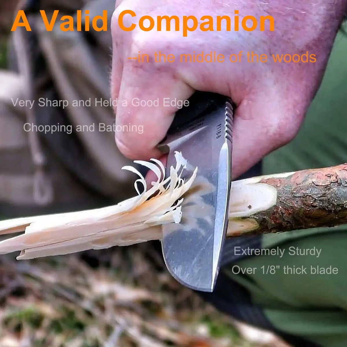 Ruike 14C28N Camping Fixed Blade Knife with Sheath, Full Tang, G10, Bushcraft | 4.3" Drop Point Blade, Corrosion-Resistant Steel - view 2