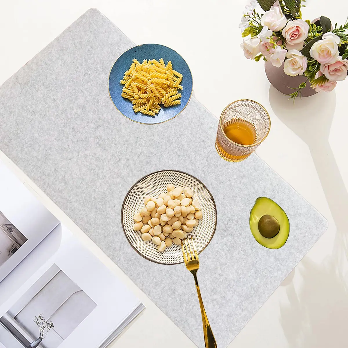 DAWNTREES Felt Desk Pad 90cm x 40cm (36" x 16") | Smooth Glide & Tabletop Protection - view 5