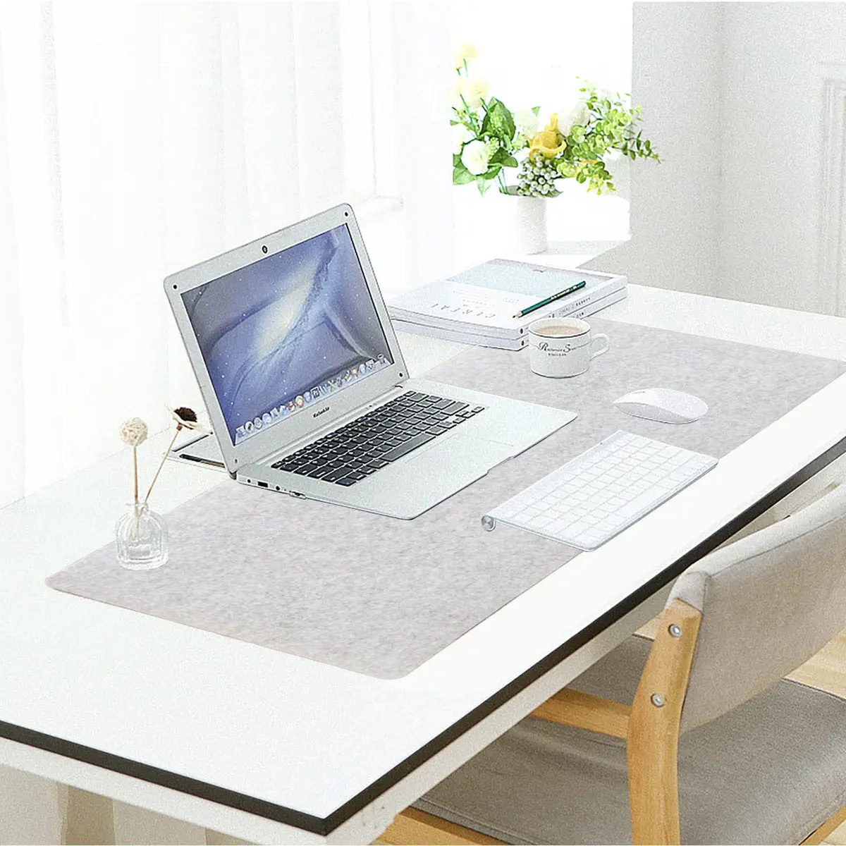 DAWNTREES Felt Desk Pad 90cm x 40cm (36" x 16") | Smooth Glide & Tabletop Protection - view 6